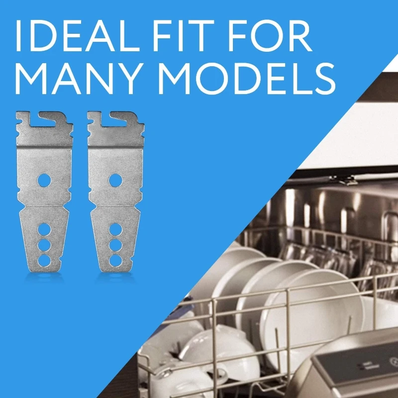 

M2EE 2 Pc Dishwasher Upper Mounting Brackets and 2 Pc Installation Screws, Universal Dishwashing Machine Replacement Parts