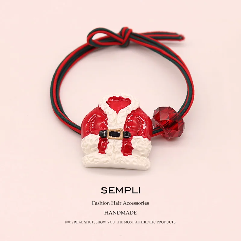 Clothes Sempli, 22 вида, высокие нейлоновые резинки, рождественский сезон, колокольчик, эластичные резинки для волос, для женщин, девочек, Санта Клаус, Рождественская елка, головные уборы - Цвет: Clothes