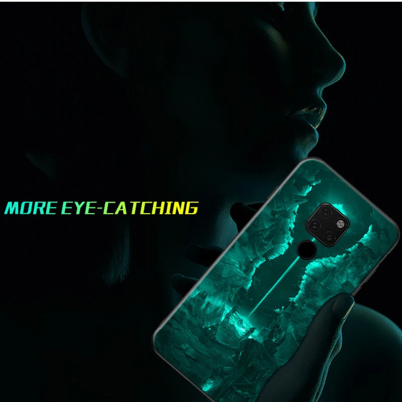Светящийся чехол из закаленного стекла для Huawei Mate 30 20 P30 P20 Lite Pro 20Pro Honor 8X Max 7X V10 Nova 5T