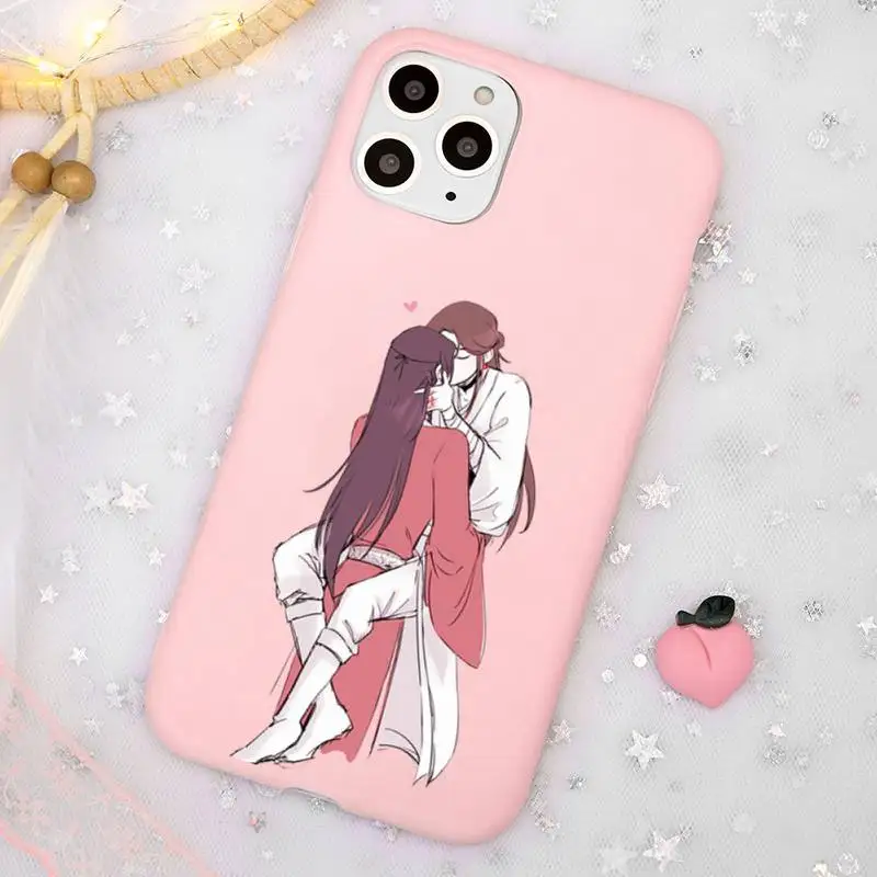 

Tian Guan Ci Fu Phone Case Candy Color Pink for iPhone 11 pro XS MAX 8 7 6 6S Plus X 5S SE 2020 XR