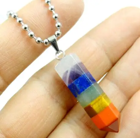 Натуральный камень 7 ЧАКРА КРИСТАЛЛ КВАРЦА бирюза lapis тигровый глаз кулон для diy