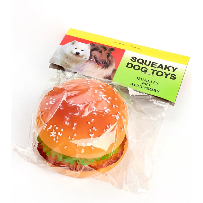ПЭТ резиновая игрушка для собак с принтом гамбургер жевательные игрушки формы