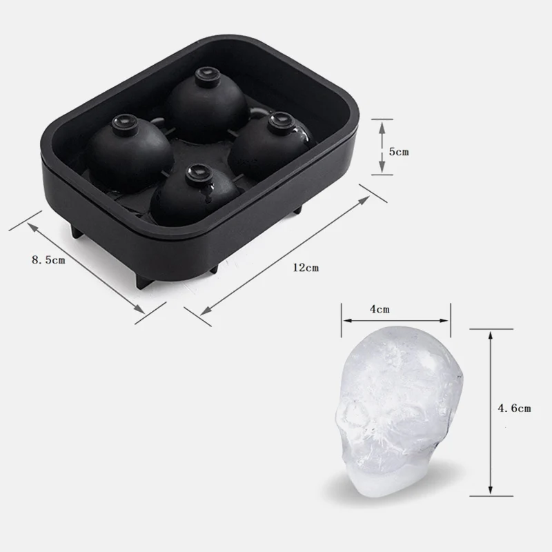 

3D Skull Silicone Mold Ice Cube Maker Chocolate Mold Tray Ice Cream DIY Tool Whiskey Cocktail Ice Cube Skull