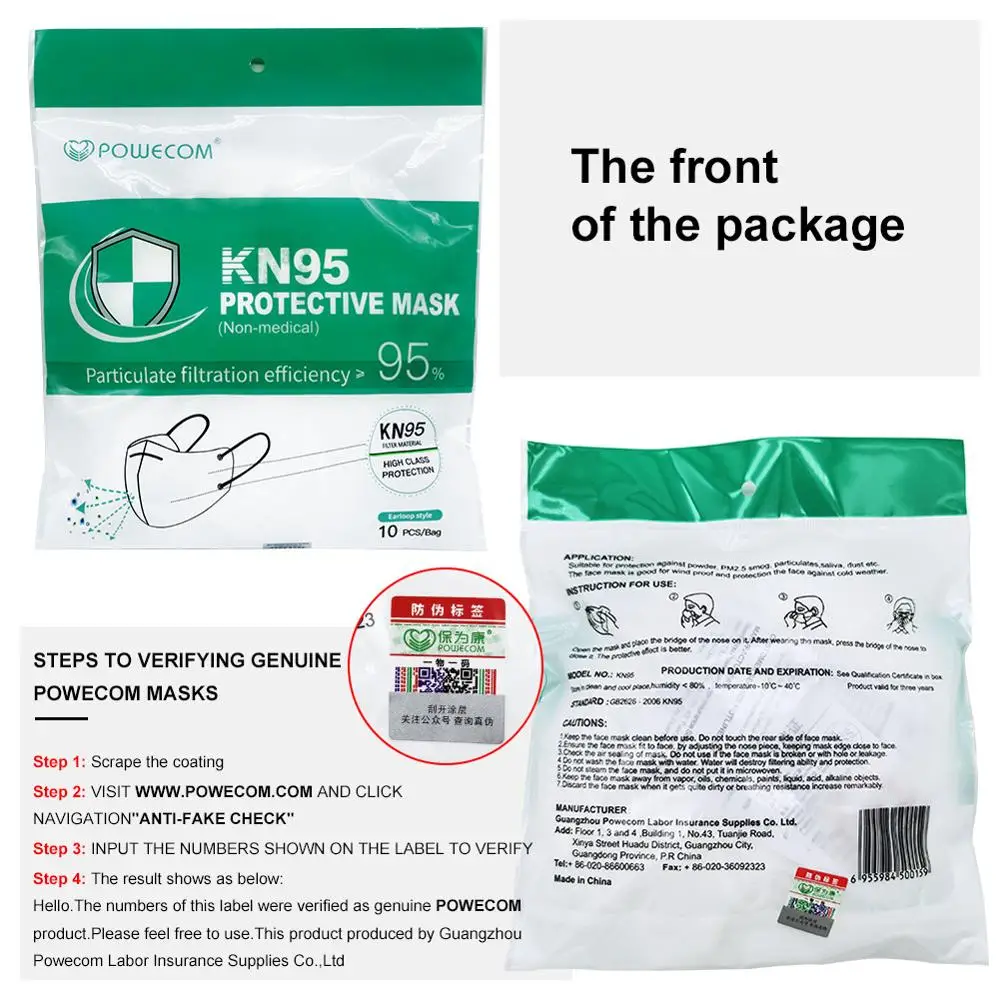 

POWECOM Mouth Mask FFP2 Mask KN95 Reusable Mask Face Masks Filter Mask Mouth Cover Masks Anti-pollution Dustproof Adult Children