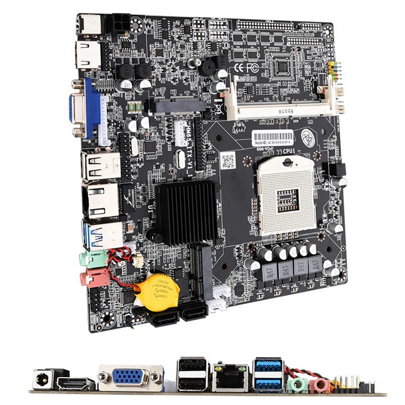 Материнская плата HM65 все-в-одном для компьютера модель ITX тип PGA988 DDR3 память на