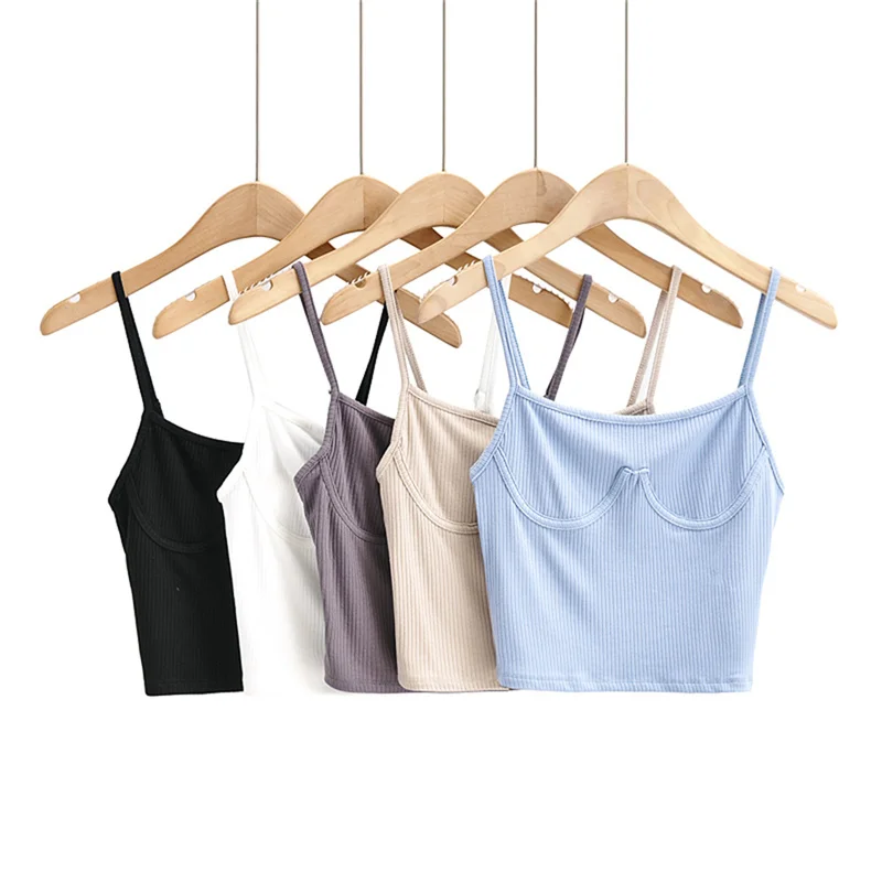

Summer new style street fashion sexy solid color tight-fitting thin stretch camisole short for women, sexy all-match base strap