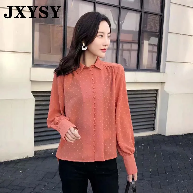 Блузка JXYSY Женская в английском стиле элегантная прозрачная пикантная блузка с
