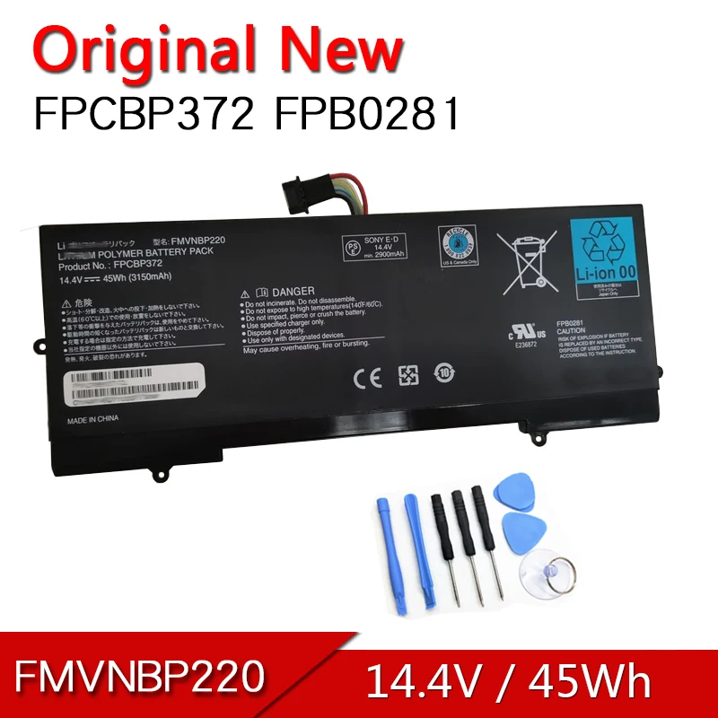 

FMVNBP220 новый оригинальный FPCBP372 FPB0281 Аккумулятор для ноутбука FUJITSU LifeBook U772 14,4 V 45Wh батареи