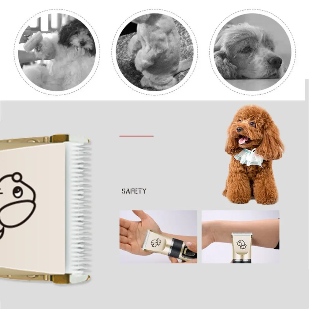 

Electric Pet Hair Trimmer Shaver Rechargeable Pet Dog Cat Low-Noise Hair Clipper Grooming Shaver Cut Machine Set Pet Clipper