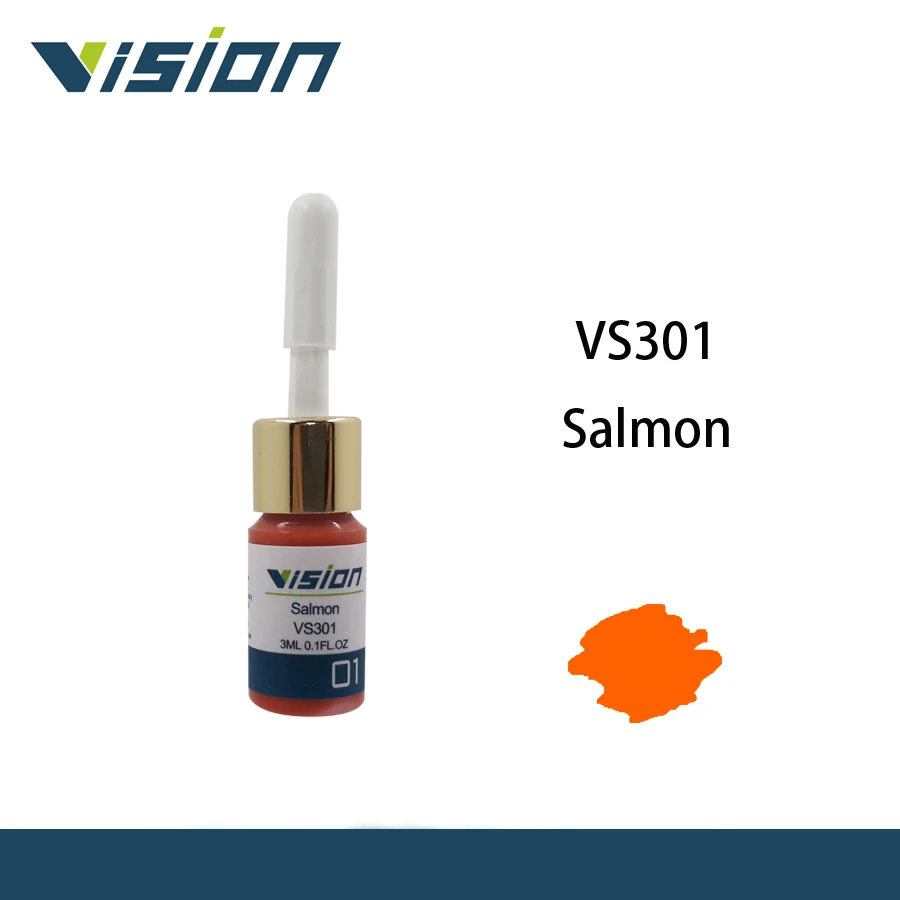 Vision VS301Salmon 3 мл пигмент для микроблейдинга краски татуажа бровей губ татуировка
