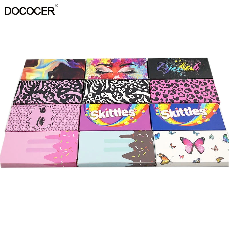 Оптовая продажа картонная коробка для упаковки ресниц с рисунком большой