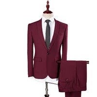 mens classic 1 button suits slim fit 2 pieces dress suit married groom blazer suits jacket pants plus size s 6xl
