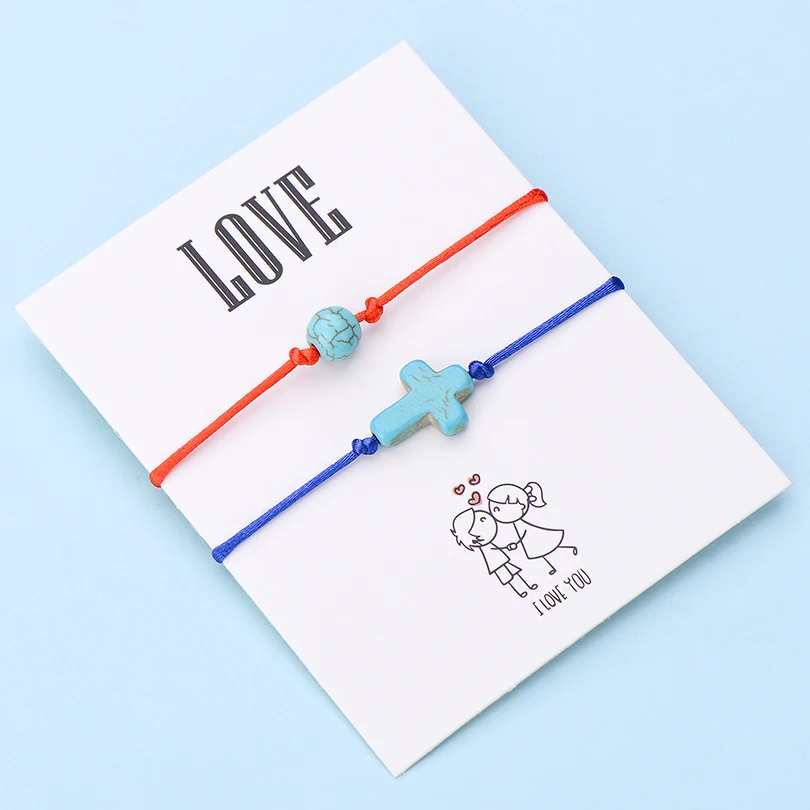 IYOE 2 шт./компл. браслеты с надписью Wish Card Love ручной плетеный браслет для женщин и