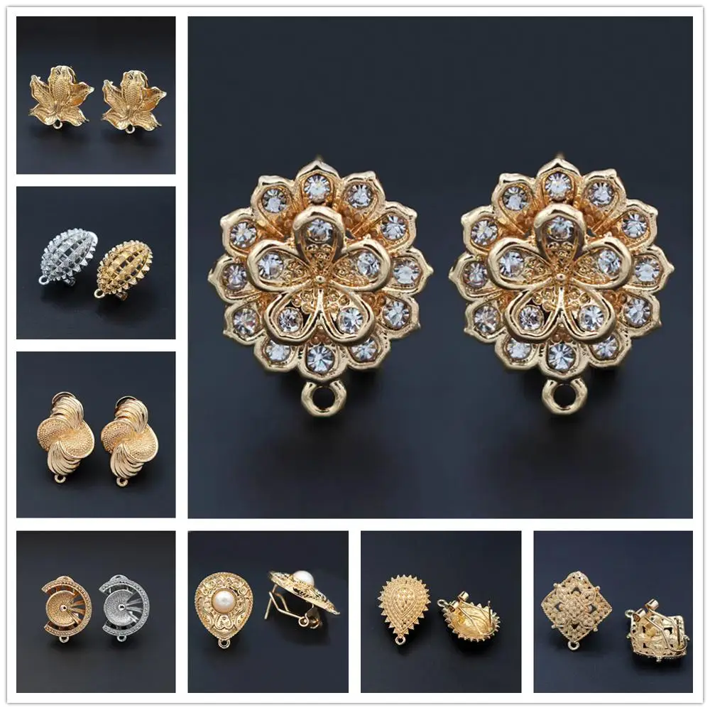 

1 Pair Women Drop Earrings Connector Linkers Charms for African Bridal Wedding Hanging Dangle Tassel Earrings Making