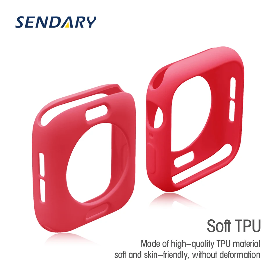Soft Silicone Watch Cover Case for Apple Watch SE 7/6/5/4/3/2/1 38MM 40MM 41MM Protective Case for iWatch Series 42MM 44MM 45MM