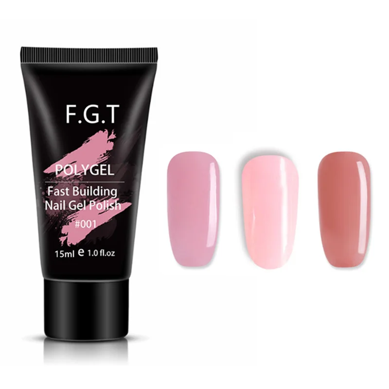 15 мл поли гель набор для маникюра в розовой коробке Быстрый строитель расширение