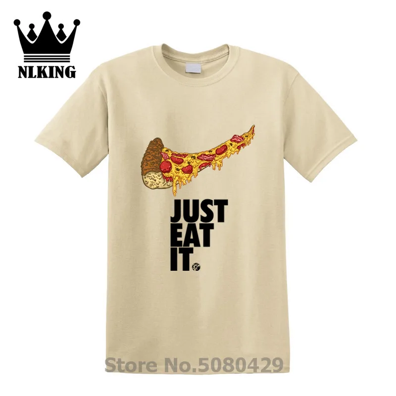 3XL футболка для пиццы Just Eat it Мужская Hombre Camisetas шоколадный Орлеан вкус крутой рукав