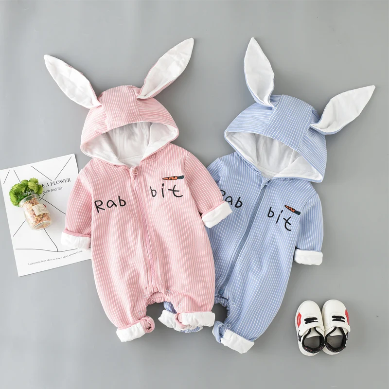 New Spring Autumn Baby Rompers Cute Cartoon Rabbit Infant Girls Boys Jumpsuit Kids Outfits Clothes | Мать и ребенок