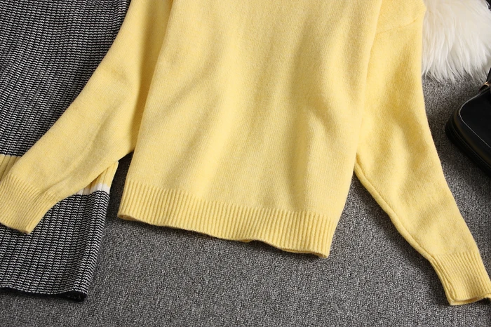 ALPHALMODA осень новое поступление Женский вязаный свитер юбка костюмы яркий цвет Молодежный Зимний вязаный костюм комплект из 2 предметов