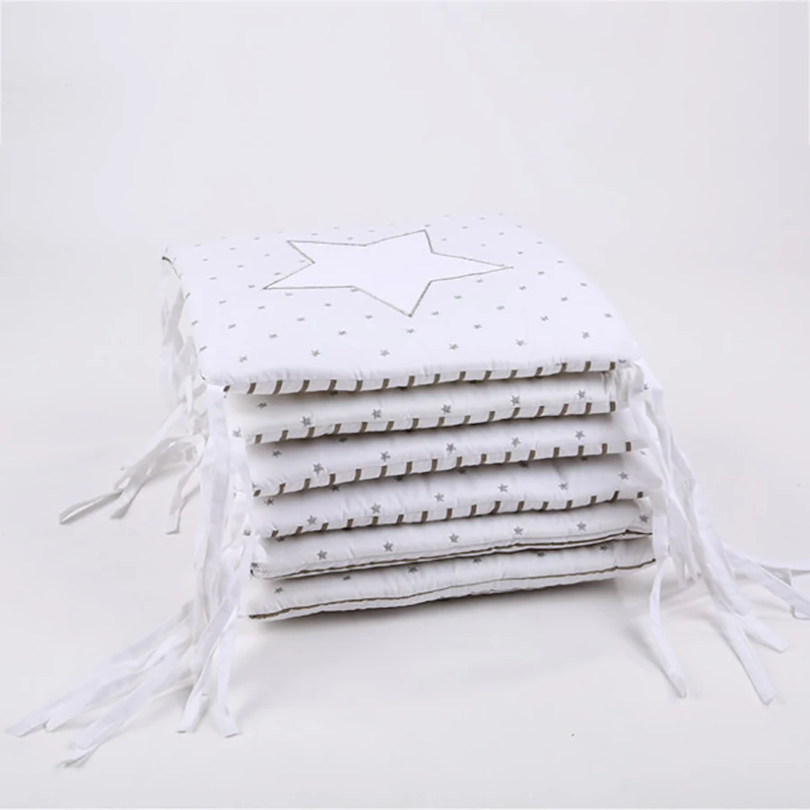 Детская кровать мягкая детская с бампером для детской комнаты звезды дизайн