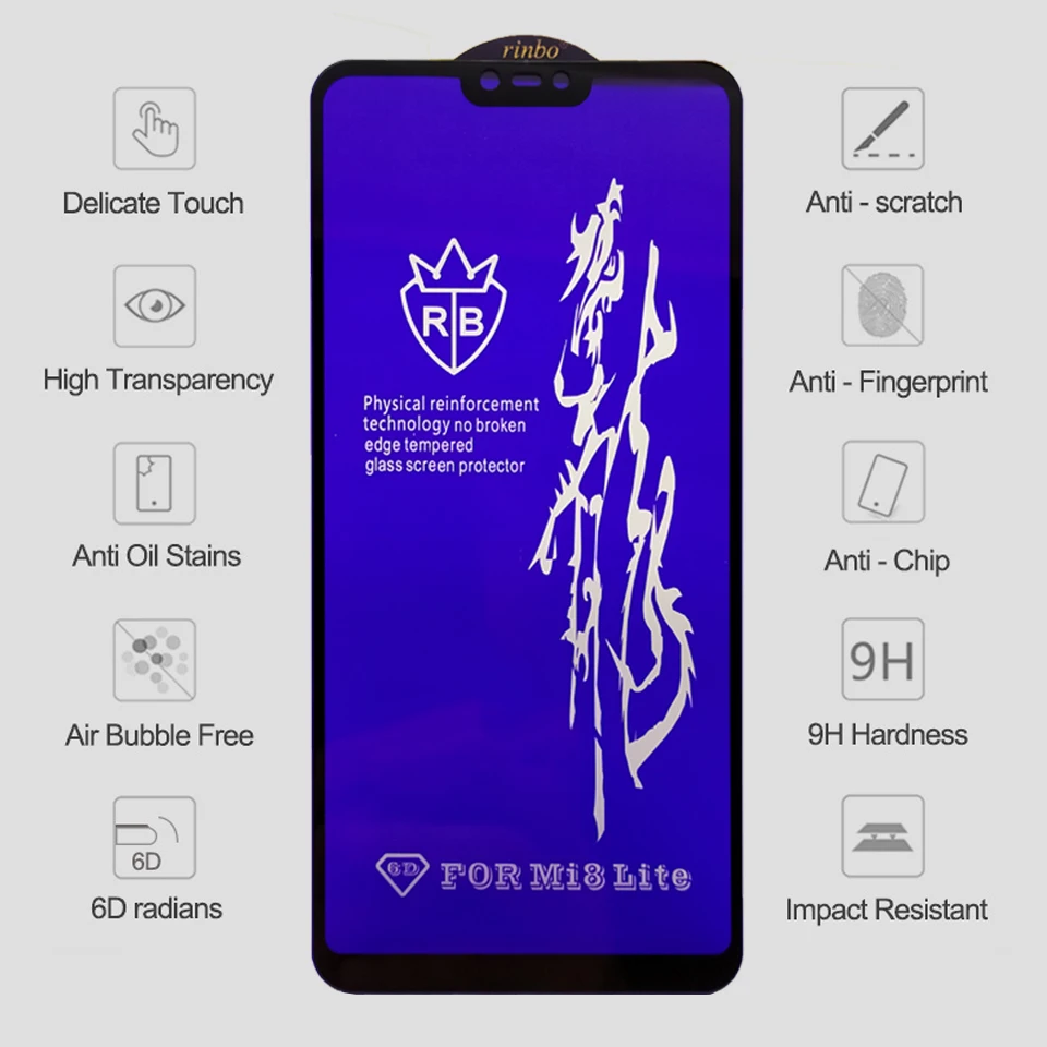 6D стекло для Xiaomi Redmi Note 7 6 Pro 5 4X Защитная пленка для экрана на Redmi 7A Note 7 5 6 Pro Закаленное защитное стекло для Xiaomi Mi 9 SE 8 A2 Lite A3 CC9 CC9E Mi 9 Защитное стекло Redmi Note 7 5 6 Защита экрана