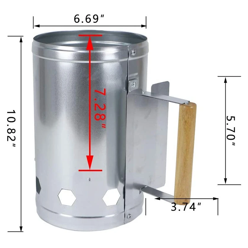 Stainless Steel Charcoal Barrels Igniting Carbon Barbecue Igniter Outdoor Barrel | Спорт и развлечения