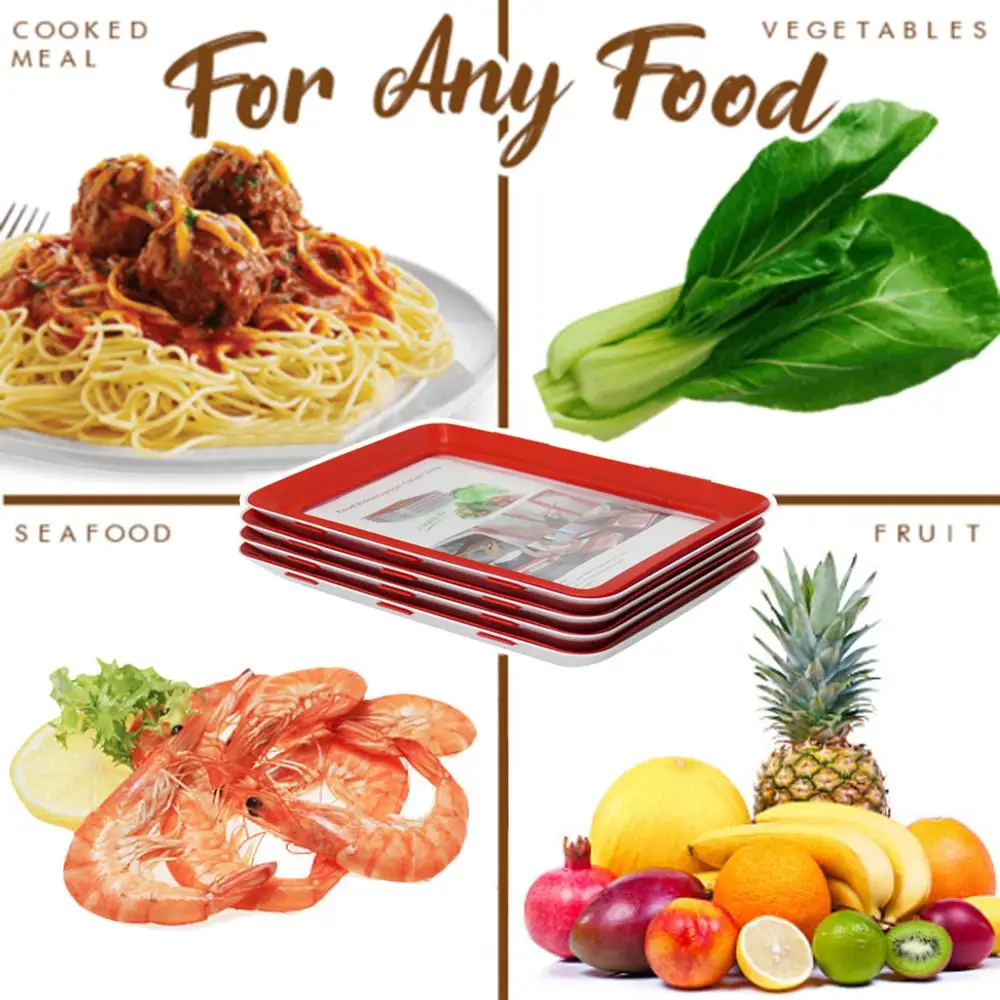 4 шт. умный лоток творческая пища пластиковый контейнер для хранения кухонных