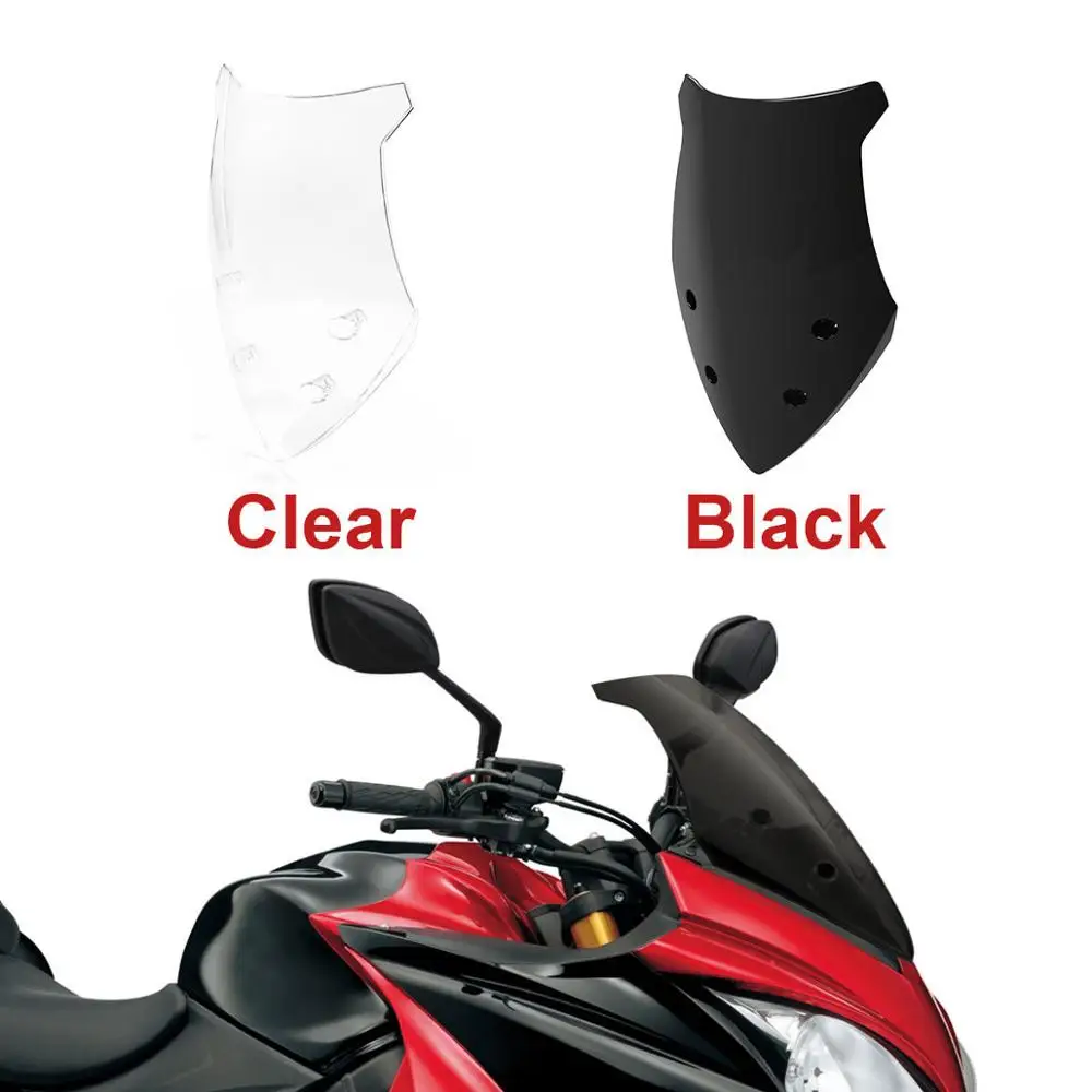 

Мотоцикл черный/прозрачный двойной пузырь ветрового стекла для Suzuki GSXS1000F 2016-2019 2017 2018