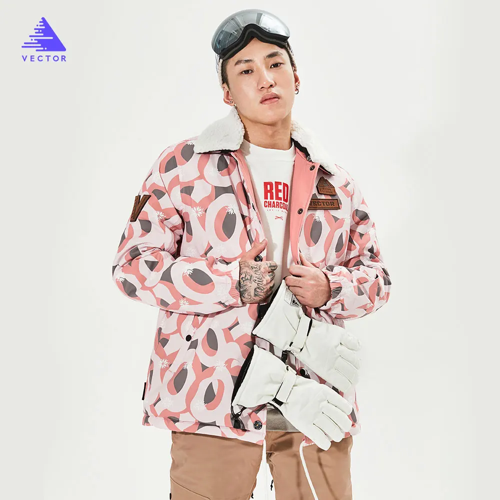 Вектор для мужчин женщин лыжная куртка Двусторонняя Куртка Зима Теплый