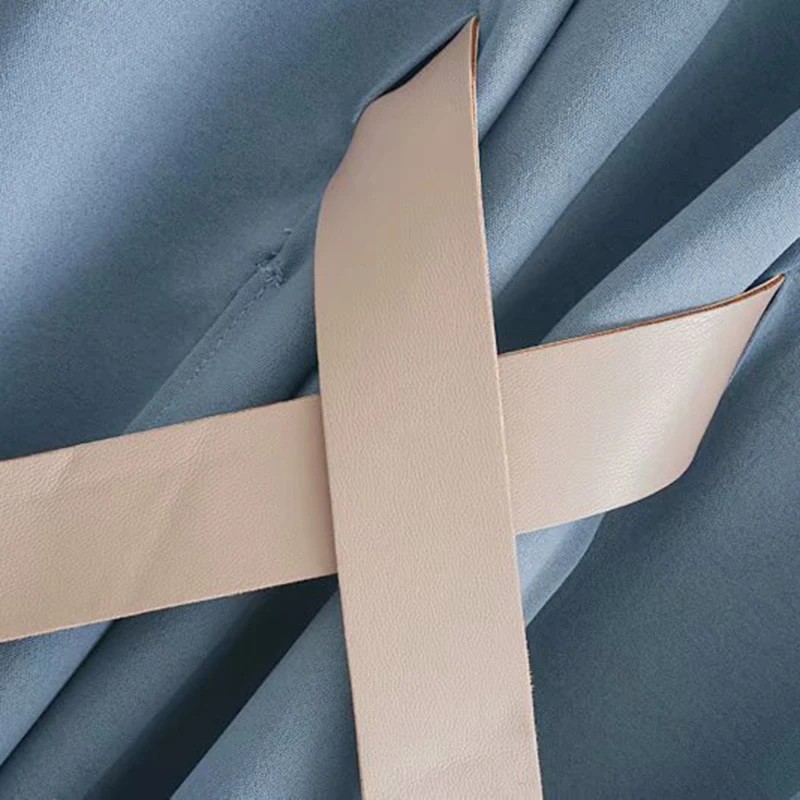 Женское драпированное платье с поясом ZA повседневное однотонное v образным