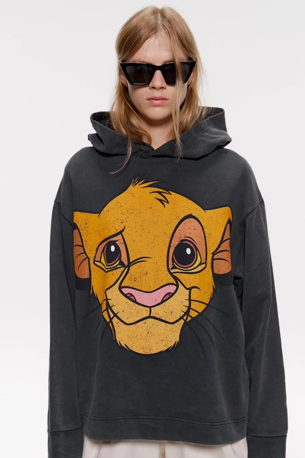 Женская толстовка с капюшоном и рисунком короля льва simba, коллекция осень, пуловер с круглым вырезом и длинным рукавом