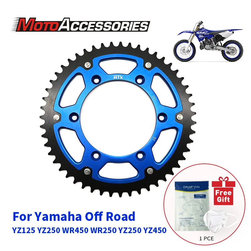 YZ250 MTX Звездочка для мотоцикла двухсторонняя Задняя звездочка Yamaha Off Road YZ125 WR450 WR250