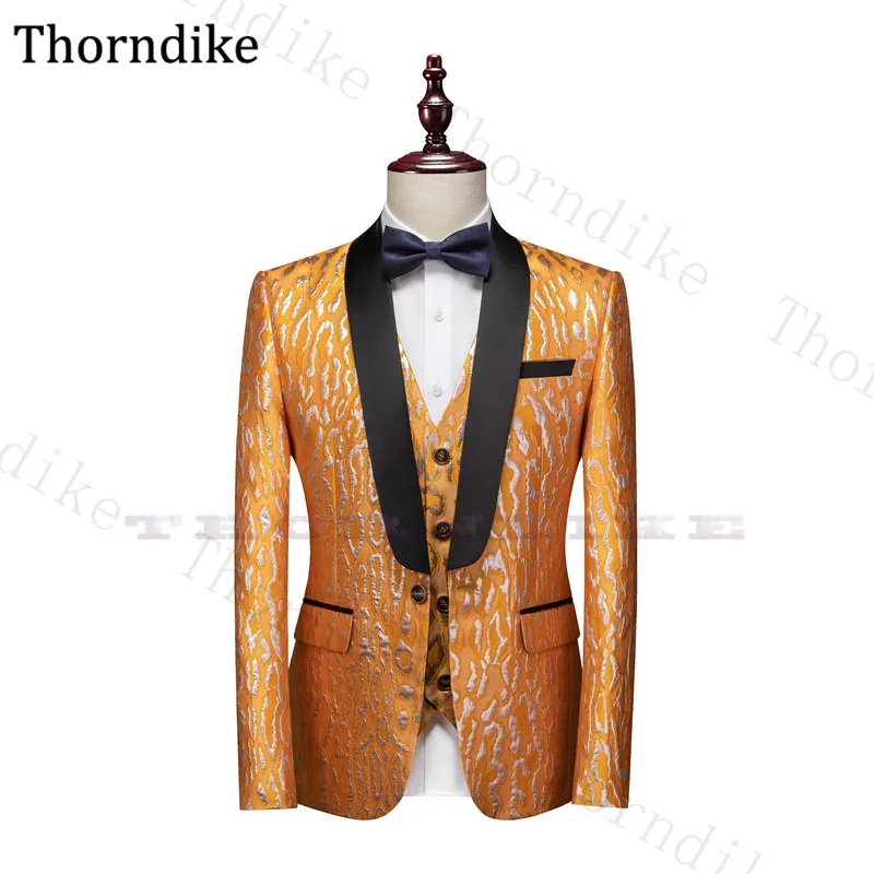 Мужской костюм с леопардовым принтом Thorndike однобортный Свадебный для жениха