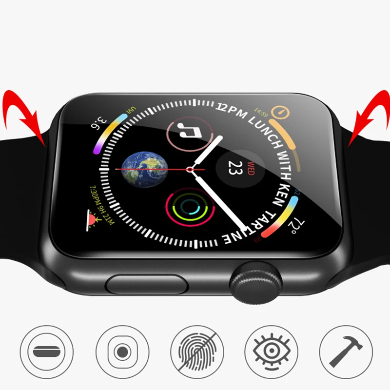 360 Полное покрытие закаленное стекло для наручных часов Apple Watch 38 42 40 44 мм Экран