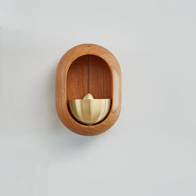Carill&oacute;n de viento japon&eacute;s de madera maciza con decoraciones navide&ntilde;as magn&eacute;ticas, colgante para balc&oacute;n detr&aacute;s de la puerta, decoraci&oacute;n de jard&iacute;n y hogar, 1 unidad-2