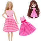 Повседневная одежда для девочек ручной работы розовое платье с бантом летняя одежда для кукольного домика для куклы Барби для куклы блайз Детские аксессуары Игрушка