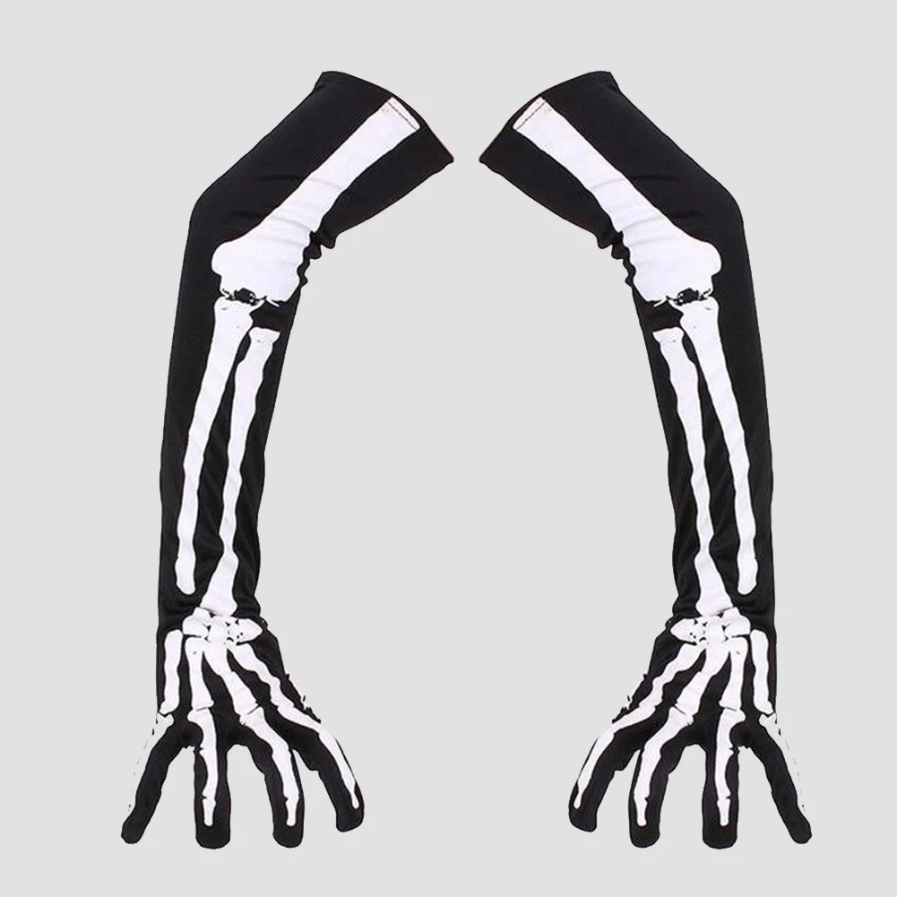 1 пара в виде скелета на Хэллоуин перчатки косплей костюм вечерние длинные руки