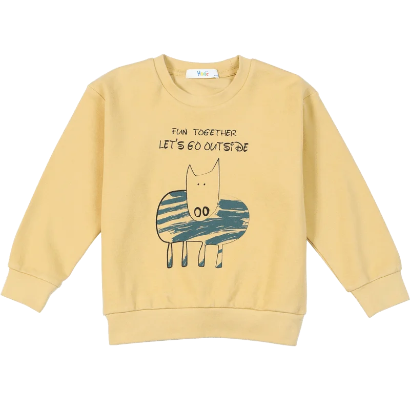 Hnne 2022 Autumn New Contrast Color Kids Hoodies Cartoon Print Cute Childrens Sweatshirts Thin Boys Grils Quality Joggers  Tops