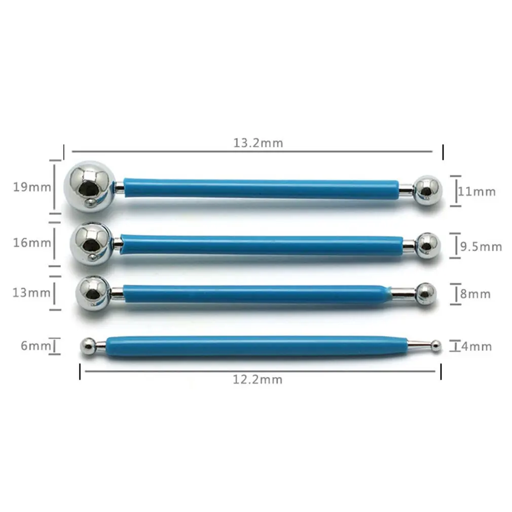 4 шт. DIY Инструменты для выпечки тортов Нержавеющая сталь мяч Fondant (сахарная)