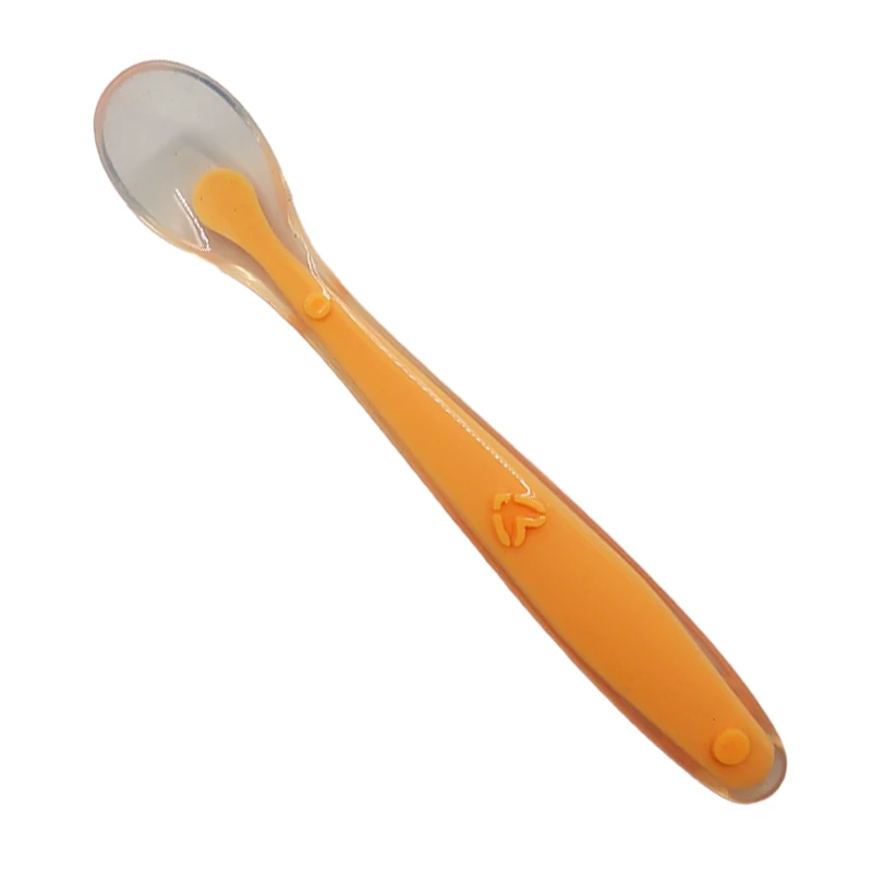 Orange Посуда, ложки, посуда для кормления детей, посуда для детей, столовые приборы, ложка, силиконовые инструменты для лоскутного шитья, набор супов, половник - Цвет: Orange