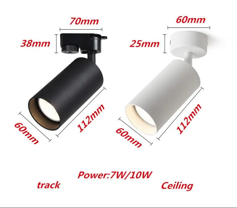 Светодиодные лампы GU10 Трековый светильник алюминиевый потолочный направляющая