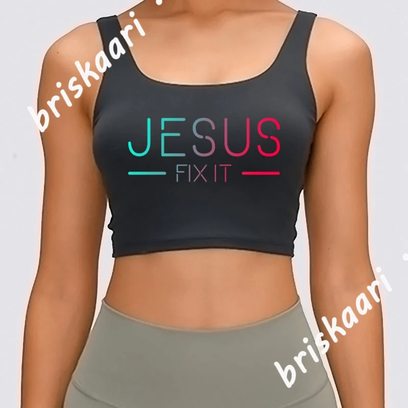 Майка христианская с надписью Иисус фиксатор это вера топ круглым вырезом для
