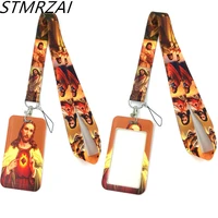 jesus pattern print mobile phone belt neck strap lanyard keychain usb id card badge holder neckband webbing ribbon hanging rope
