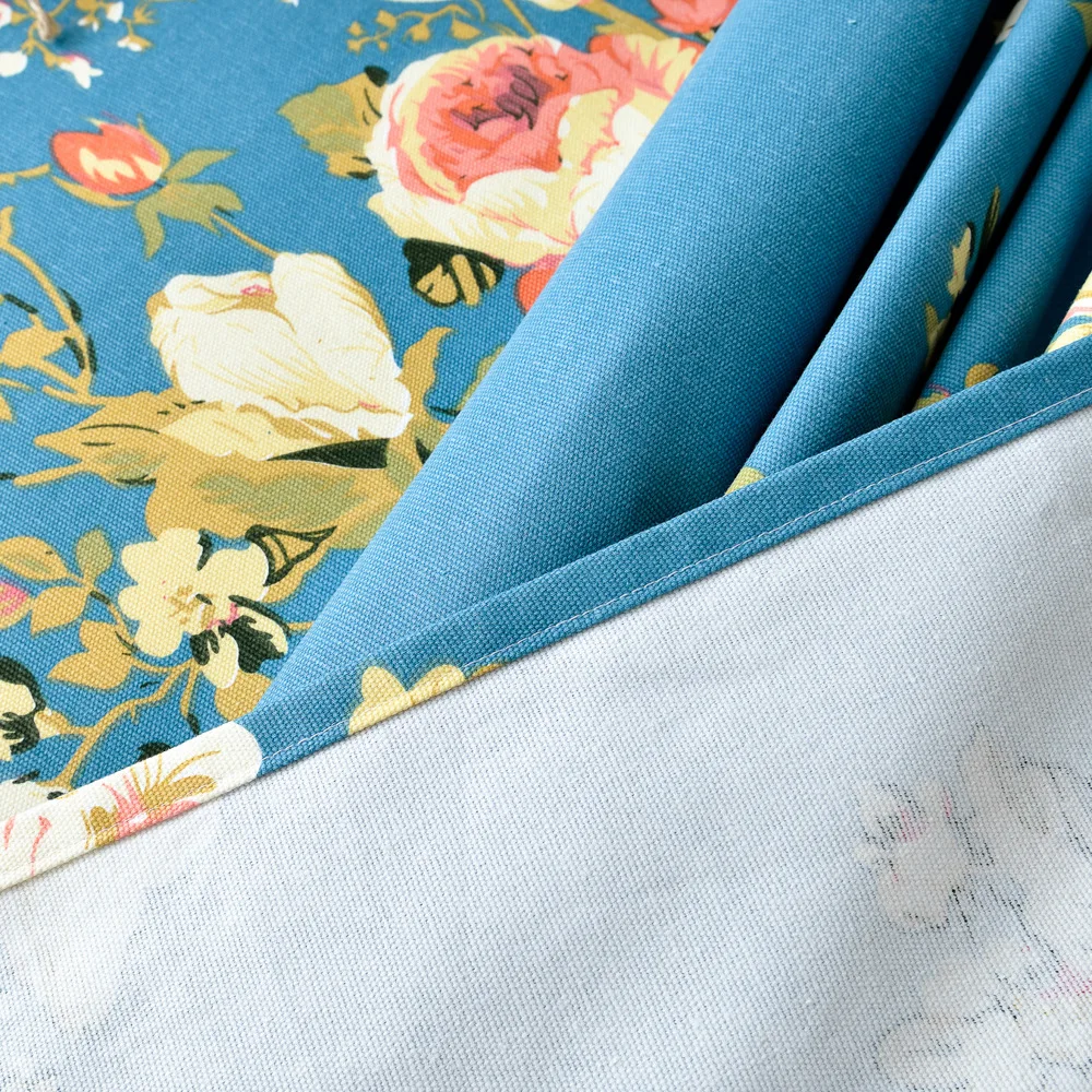 Хлопковые домашние обеденный Скатерти класса люкс Синие цветы принт