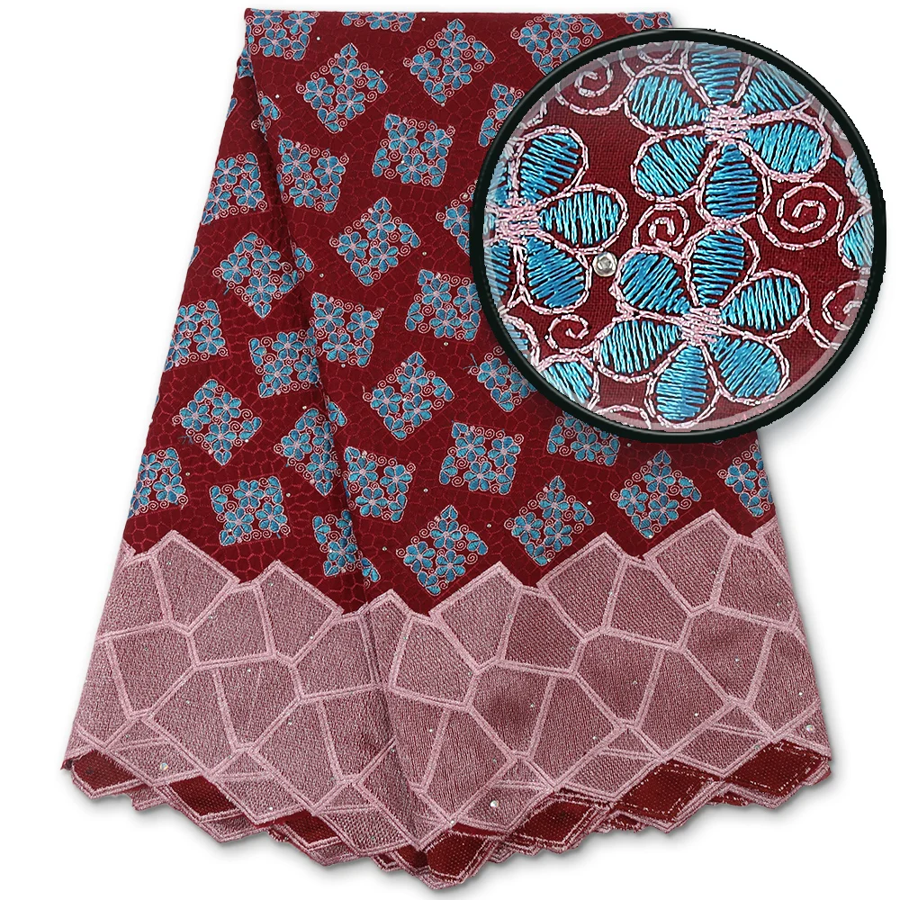 

2021 нигерийские швейцарские кружева бордового цвета с цветочным узором, элегантные французские африканские нигерийские новейшие дизайнерс...