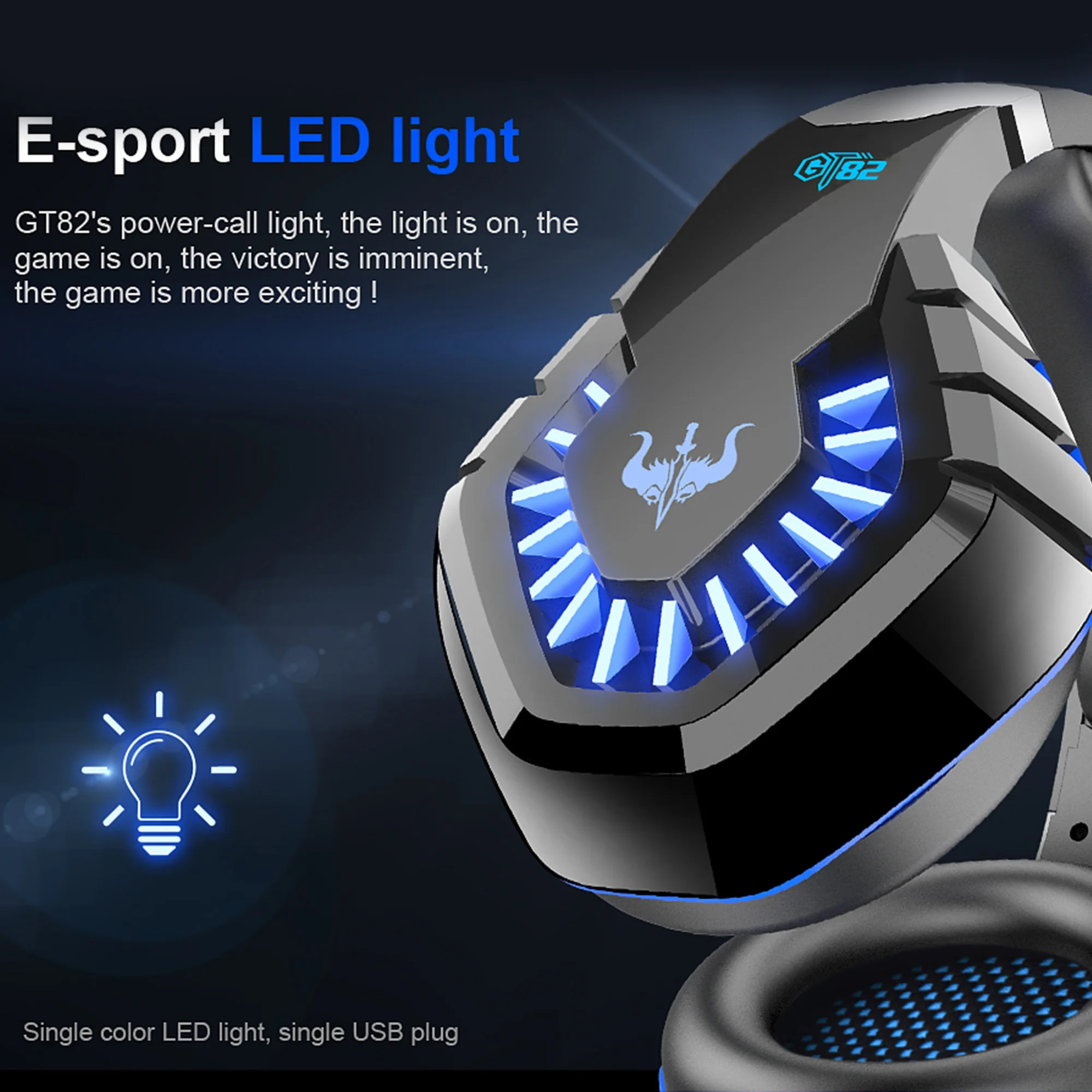 

GT82 Headphones Stereo Gaming Headset With Microphone Suitable Computer PS4 Mobile Usb+3.5mm Noise Reduction Low Accent