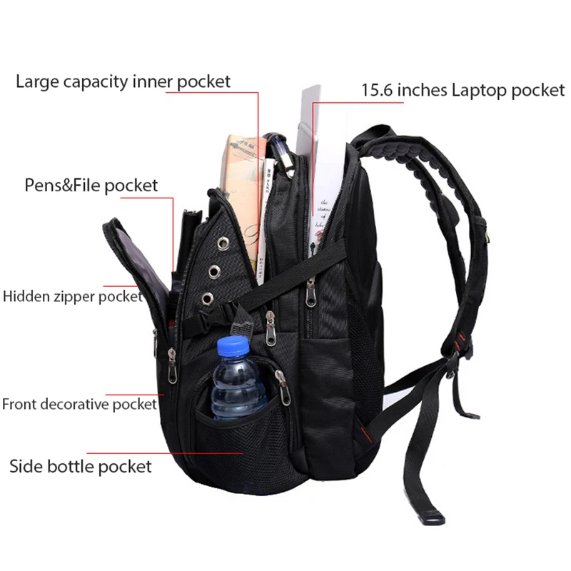 Рюкзак MAGIC UNION мужской из полиэстера водонепроницаемый с защитой от кражи|swiss