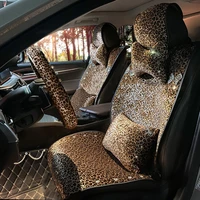 car accessories for women leopard print bowknot design pink glod car seat cushion mat covers for girls