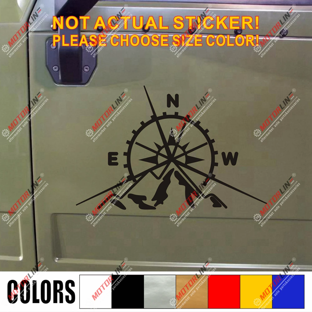 4X4 внедорожный компас наклейка горный автомобиль винил подходит для Jeep Ford Chevy b |