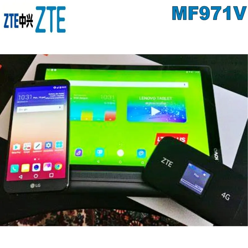 Original Unlocked ZTE MF971V 300Mbps 4G+ LTE Cat6 Mobile WiFi Hotspot 4G mifi bands FDD B1/2/3/4/5/7/8/17&12/20/28 and TDD B38